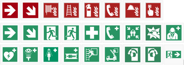 Brandschutzsymbole nach ASR 1.3